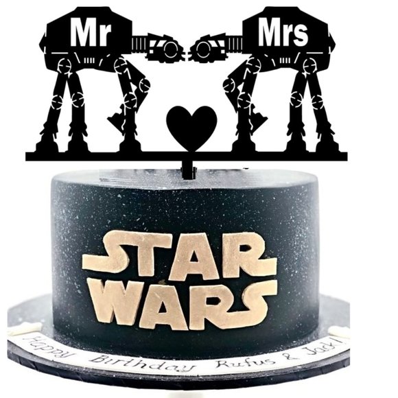 Large Mr & Mrs Walker Wedding Acrylic Cake Topper - Picture 1 of 2